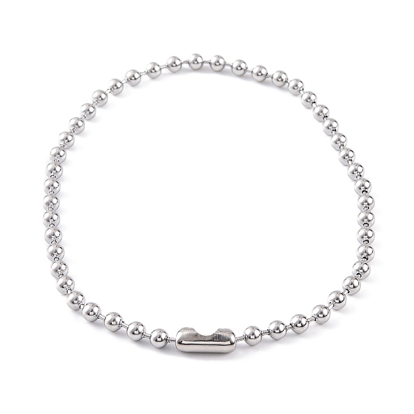 

PandaHall 304 Stainless Steel Ball Chain Necklaces for Women, Stainless Steel Color, 16.54 inch(42cm), bead: 6mm 304 Stainless Steel Round