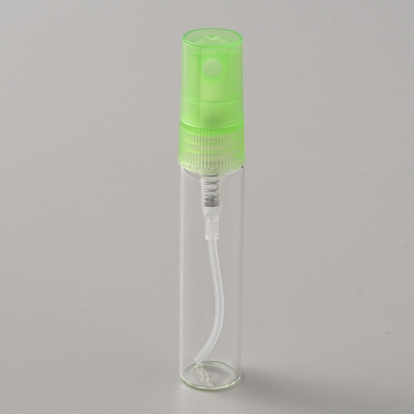 

PandaHall Transparent Glass Spray Bottles, Fine Mist Atomizer, with Plastic Dust Cap, Refillable Bottle, Column, Lime, 1.4x7.9cm, Capacity..., Green