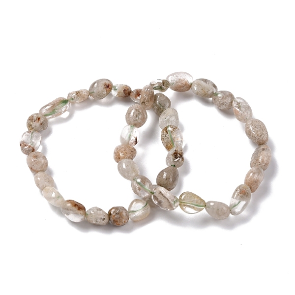 Bracelets Extensibles En Perles De Quartz Naturel Lodolite