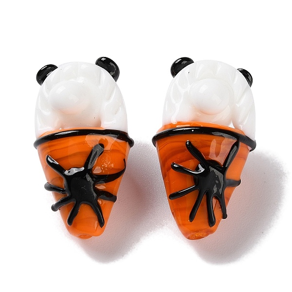 

PandaHall Handmade Lampwork Beads, Ice Cream, Orange, 33x19mm, Hole: 1.9mm Lampwork Ice Cream Orange