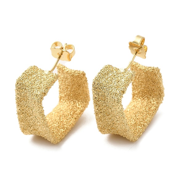 

PandaHall Real 18K Gold Plated Brass Stud Earrings, Half Hoop Earrings, Long-Lasting Plated, Cadmium Free & Lead Free, Square, 21x10mm Brass...