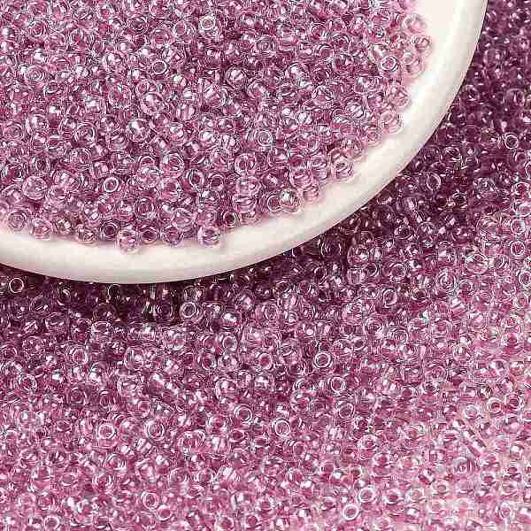 

PandaHall MIYUKI Round Rocailles Beads, Japanese Seed Beads, 8/0, (RR1524) Sparkling Peony Pink Lined Crystal, 3mm, Hole: 1.1mm, about...