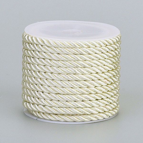 

PandaHall Polyester Cord, Twisted Cord, Beige, 5mm, about 4.37 yards(4m)/roll Polyester Yellow