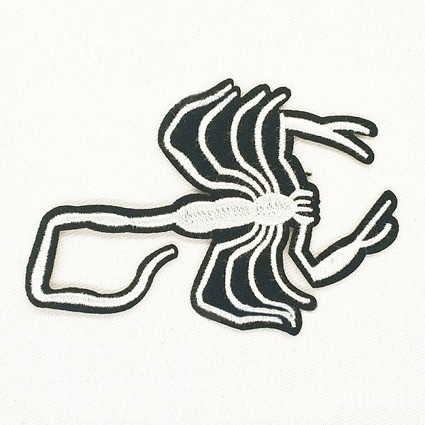 PandaHall Computerized Embroidery Cloth Iron on/Sew on Patches, Costume Accessories, Scorpion, White, 6.9x9.5cm Cloth Insects White