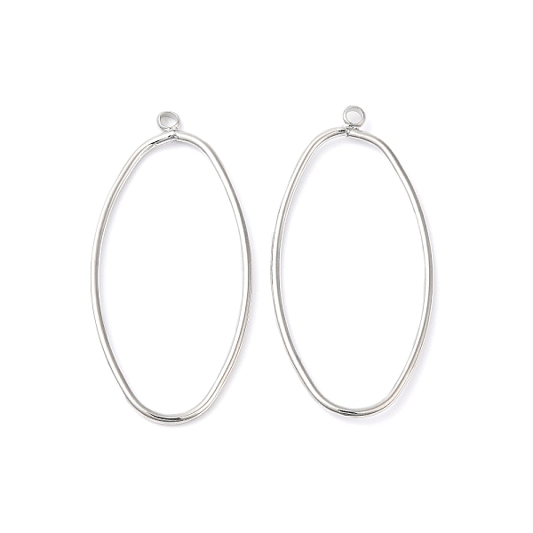 

PandaHall Brass Open Back Bezel Pendants, Nickel Free, Oval, Real Platinum Plated, 39x19x1.5mm, Hole: 1.8mm Brass Oval