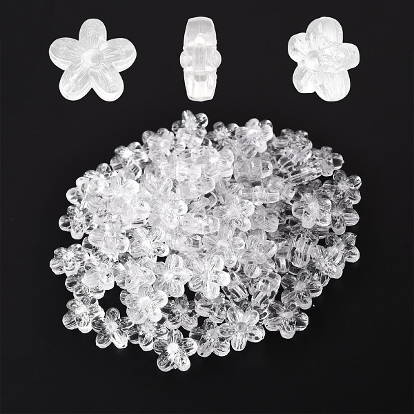 

PandaHall 100Pcs Transparent Acrylic Beads, Flower, Clear, 15x16x8mm, Hole: 1.8mm, about 100pcs/bag Acrylic Flower Clear