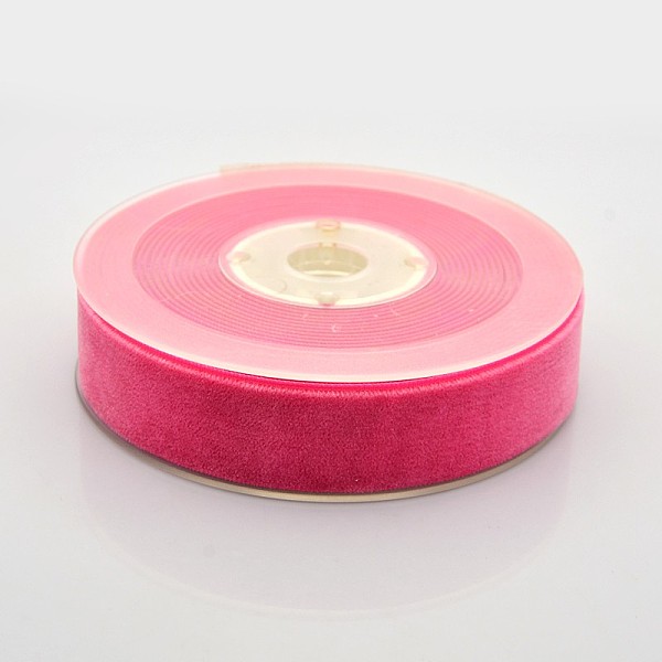 

PandaHall Polyester Velvet Ribbon for Gift Packing and Festival Decoration, Cerise, 7/8 inch(23mm), about 25yards/roll(22.86m/roll) Velvet..., Red