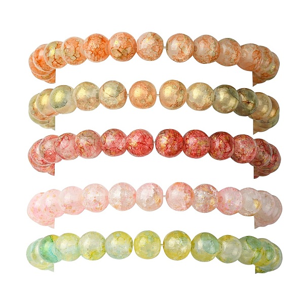 

PandaHall 5Pcs 5 Color Crackle Glass Round Beaded Stretch Bracelets Set, Yellow Green, Inner Diameter: 2~2-1/8 inch(5.2~5.5cm), 1Pc/color..., Multicolor