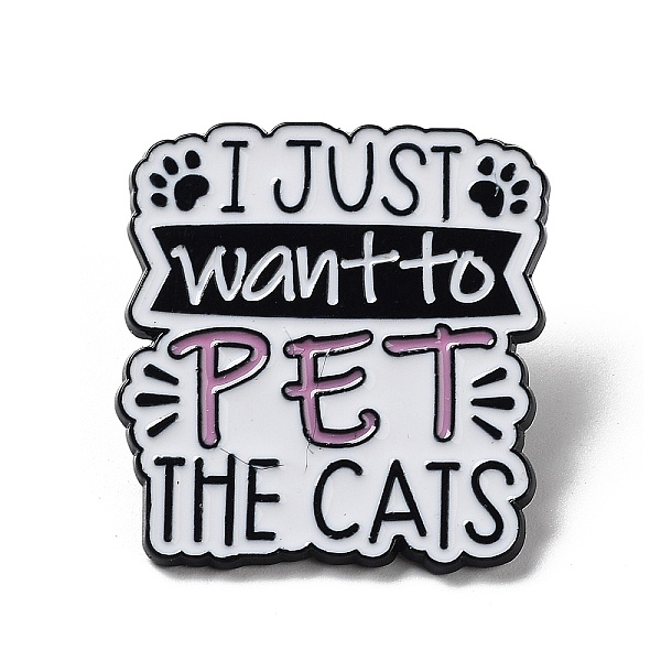 

PandaHall Word & Cat Alloy Enamel Pin Brooch, for Backpack Clothes, Word, 30x27x1.5mm Alloy+Enamel Word