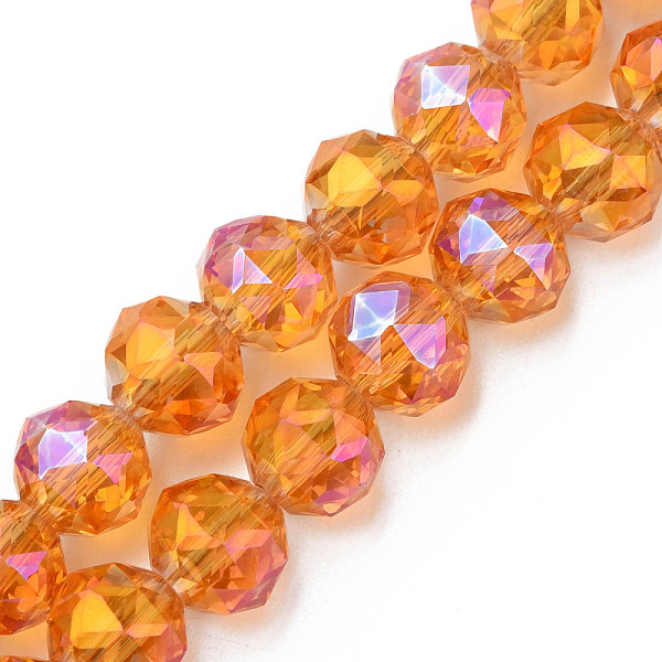 

PandaHall Electroplate Transparent Glass Beads Strands, Faceted, Round, Dark Orange, 10x8.5mm, Hole: 1.2mm, about 60pcs/strand, 20.47 inch...
