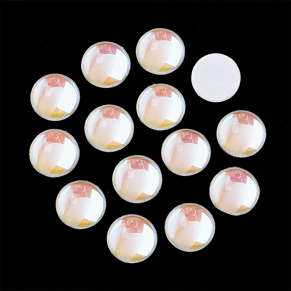 

PandaHall Transparent K9 Glass Cabochons, Flat Back, Half Round/Dome, PapayaWhip, 8x4.5mm, about 84pcs/bag Glass Half Round Orange