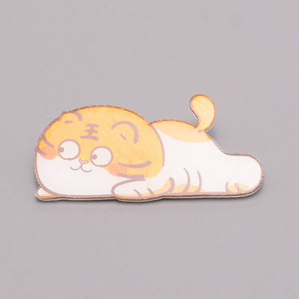 

PandaHall Tiger Lying Chinese Zodiac Acrylic Brooch, Lapel Pin for Chinese Tiger New Year Gift, White, Orange, 24x51.5x7mm Acrylic 12...