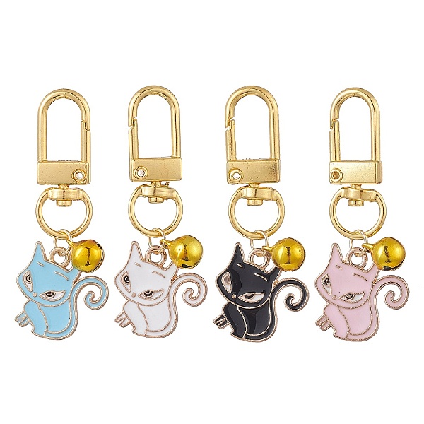 

PandaHall Alloy Enamel Pendant Decorations, with Swivel Snap Clasp and Bell, for Keychain, Purse, Backpack Ornament, Fox, Mixed Color, 55mm..., Multicolor