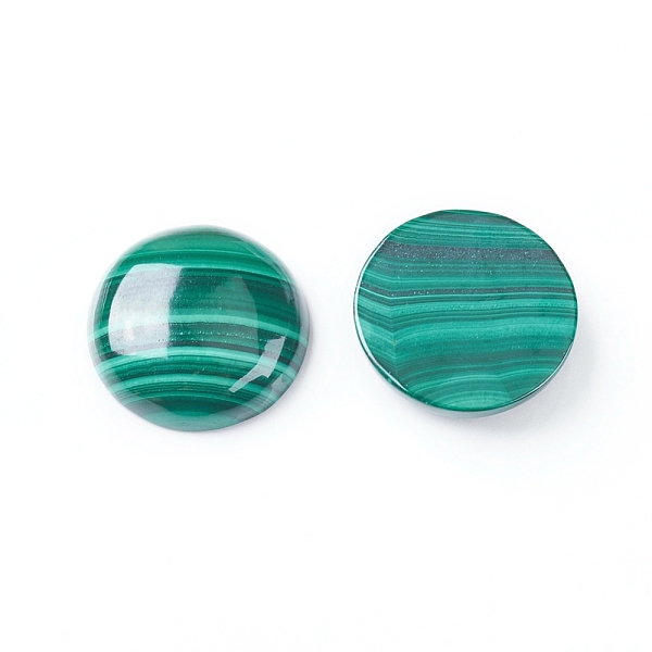 

PandaHall Natural Malachite Cabochons, Half Round/Dome, 20x5.5~6.5mm Malachite Half Round