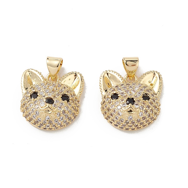 

PandaHall Brass Micro Pave Cubic Zirconia Pendants, Real 16K Gold Plated, Dog Charms, Clear, 16.5x16x7.5mm, Hole: 5x3mm Brass+Cubic Zirconia...
