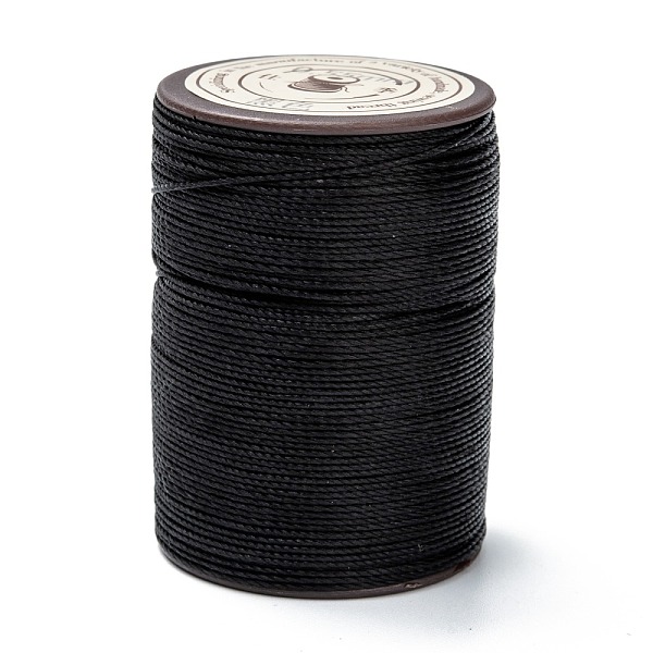 

PandaHall Round Waxed Polyester Thread String, Micro Macrame Cord, Twisted Cord, for Leather Sewing Stitching, Black, 0.55mm, about 131.23...