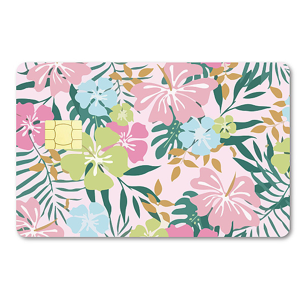 PandaHall CREATCABIN Card Skin Sticker Hibiscus Flowers Debit Credit Card Skins Covering Leaf Personalizing Bank Card Protecting Removable...