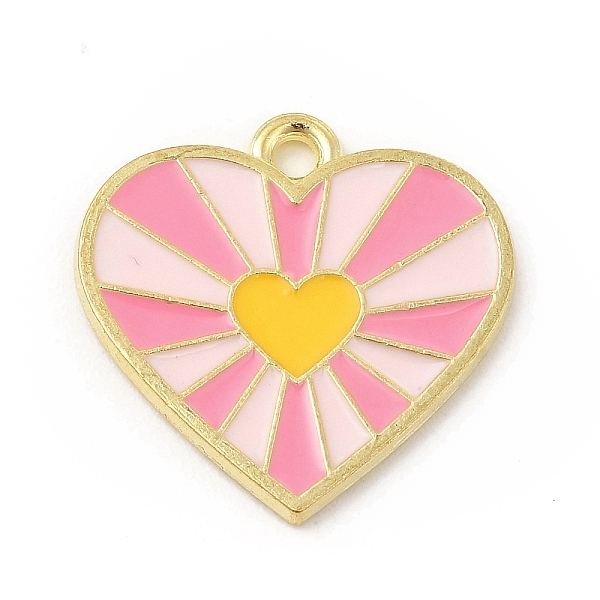 

PandaHall Alloy Enamel Pendants, Heart Charms, Light Gold, Yellow, 19.5x19.5x1.5mm, Hole: 1.8mm Alloy+Enamel Heart Yellow