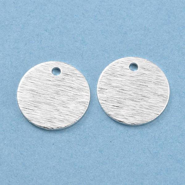 

PandaHall Brass Charms, Flat Round, 925 Sterling Silver Plated, 12x1mm, Hole: 1.4mm Brass Flat Round