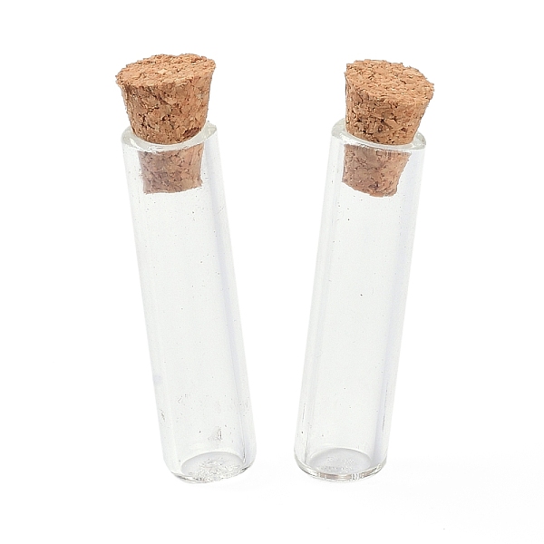 

PandaHall Tube Glass Cork Bottles Ornament, Glass Empty Wishing Bottles, DIY Vials for Pendant Decorations, Clear, 8x35mm Glass Tube Clear
