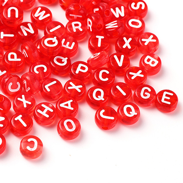 Transparent Red Acrylic Beads
