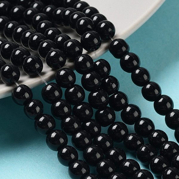 

PandaHall Baking Painted Pearlized Glass Pearl Round Bead Strands, Black, 6~7mm, Hole: 1mm, about 135~140pcs/strand, 31.4 inch Glass Round...