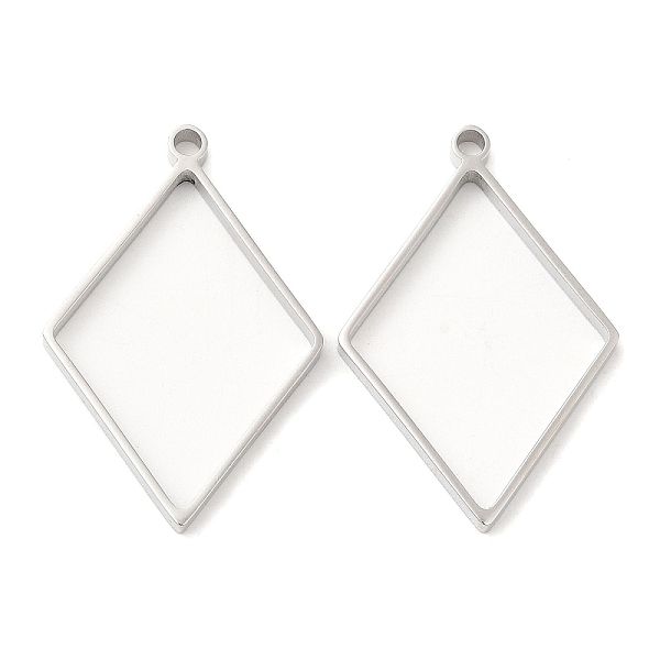 

PandaHall 304 Stainless Steel Open Back Bezel Rhombus Pendants, For DIY UV Resin, Epoxy Resin, Pressed Flower Jewelry, Stainless Steel Color...