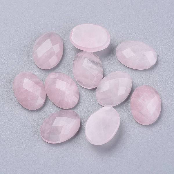 

PandaHall Natural Rose Quartz Cabochons, Faceted, Oval, 18x13x6mm Rose Quartz Oval