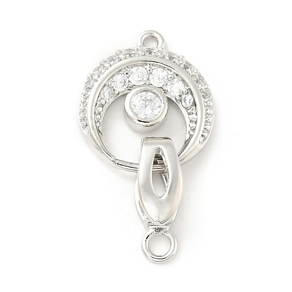 

PandaHall Flat Round Brass Clear Cubic Zirconia Fold Over Clasps, Cadmium Free & Lead Free, Platinum, Flat Round: 16.5x14.5x3mm long, Hole...