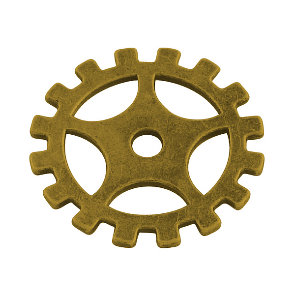 

PandaHall Tibetan Style Alloy Gear Pendants, Steampunk Charms, Cadmium Free & Nickel Free & Lead Free, Antique Golden, 19x1mm, Hole: 2.5mm...