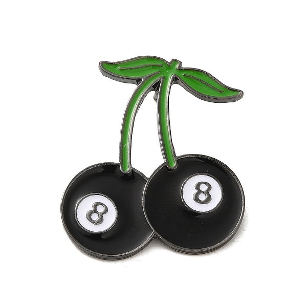 

PandaHall Enamel Pins, Zinc Alloy Brooches for Backpack Clothes, Cherry, Black, 32x28x1.5mm Alloy+Enamel Cherry Black