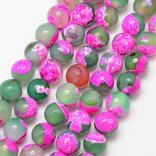 

PandaHall Natural Fire Crackle Agate Bead Strands, Round, Grade A, Faceted, Dyed & Heated, Hot Pink, 10mm, Hole: 1mm, about 37pcs/strand, 15...