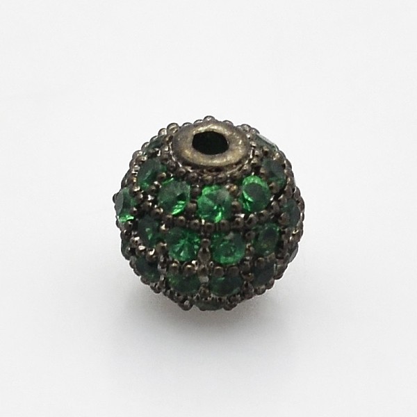 

PandaHall CZ Brass Micro Pave Grade AAA Lime Green Color Cubic Zirconia Round Beads, Cadmium Free & Nickel Free & Lead Free, Gunmetal, 6mm...
