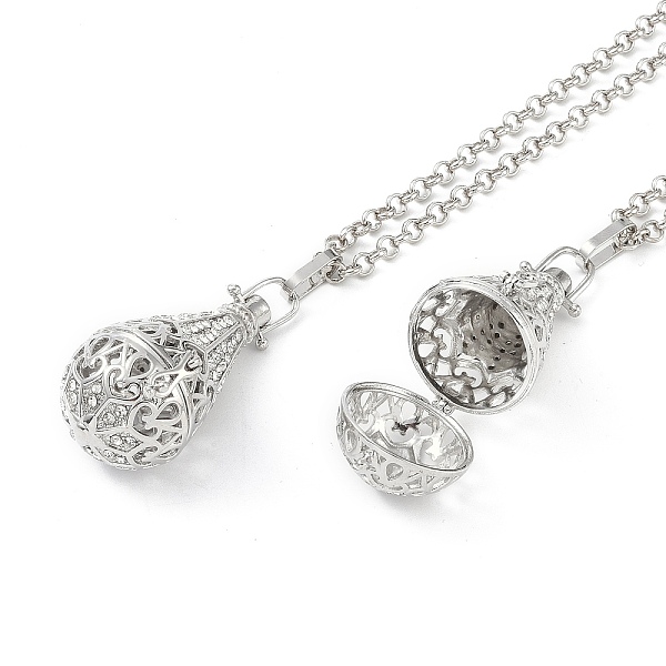

PandaHall Brass Pendant Necklaces, Iron Rolo Chains, Teardrop, Platinum, 32.48 inch(825mm) Brass Teardrop