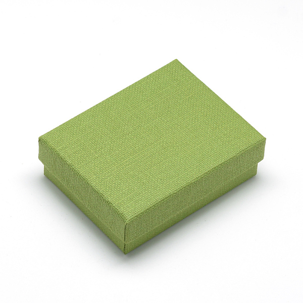 

PandaHall Cardboard Jewelry Set Box, for Ring, Necklace, Rectangle, Olive Drab, 9x7x3cm Paper Rectangle Green