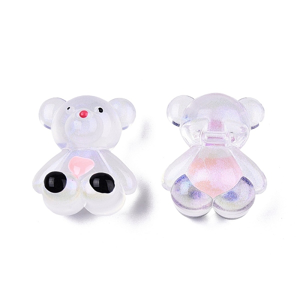 

PandaHall Acrylic Enamel Beads, with Glitter Powder, Bear, Black, 31x26x19mm, Hole: 3mm Acrylic Bear Black
