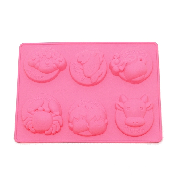 

PandaHall DIY Food Grade Silicone Molds, Resin Casting Molds, For UV Resin, Epoxy Resin Jewelry Making, Twelve Constellations, Hot Pink...