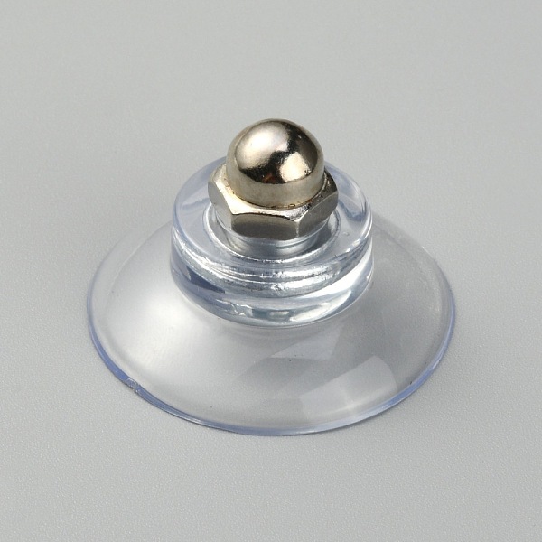 

PandaHall Silicone Strong Suction Cup Holders, with Iron M6 Cap Nut, Bathroom Kitchen Shelf Accessories, Clear, 32x19mm Silicone Clear