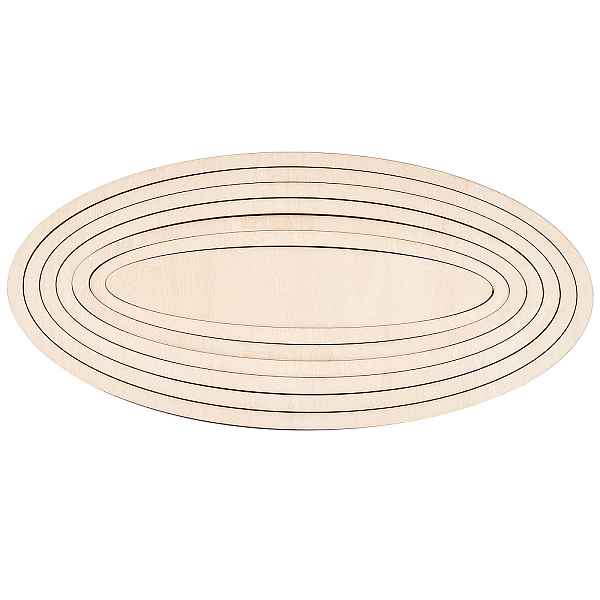 PandaHall BENECREAT 7Pcs Oval Pottery Tools, Wooden Concentric Geometric Figure Rail Set for DIY Ceramic Cutting and Printing Blank Modeling...