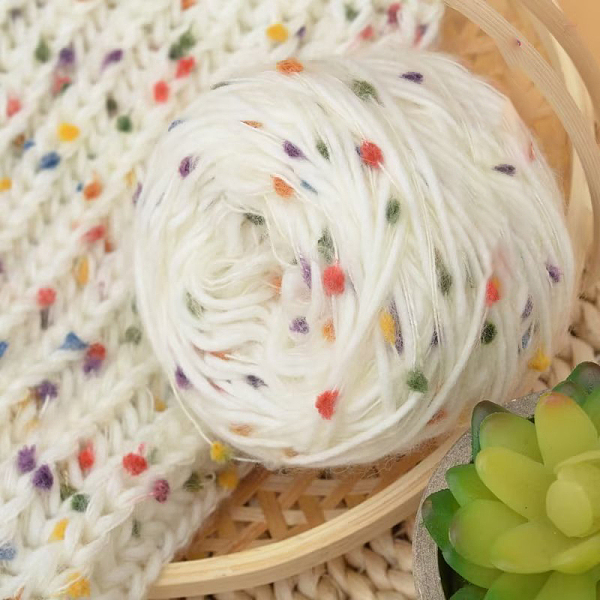 

PandaHall Polycotton Yarn, for Weaving, Knitting & Crochet, Colorful, 2.5mm Polyester