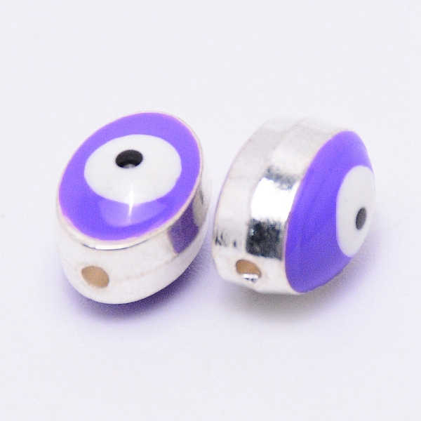 

PandaHall Double-Sided Enamel Alloy Beads, Enamelled Sequins, Lead Free & Cadmium Free, Oval with Evil Eye, Platinum, Purple, 10x7.5x6mm...