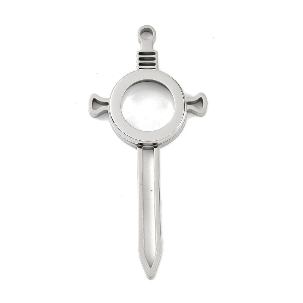 

PandaHall 304 Stainless Stee Locket Big Pendants, with Glass, Sword Charm, Stainless Steel Color, 65x30x6mm, Hole: 3mm 304 Stainless Steel...