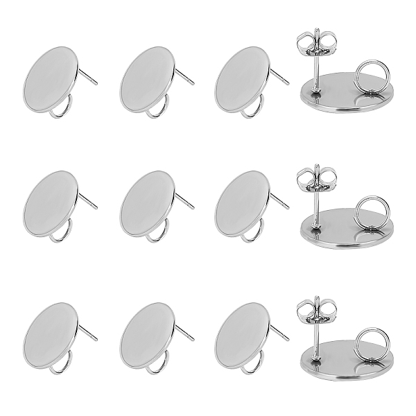 

PandaHall Unicraftale 304 Stainless Steel Stud Earring Findings & Ear Nuts, Earring Backs, Flat Round, Stainless Steel Color, 60pcs/box 304...
