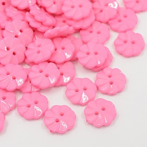 

PandaHall Acrylic Buttons, 2-Hole, Dyed, Flower, Pink, 18x3.5mm, Hole: 2mm Acrylic Flower Pink