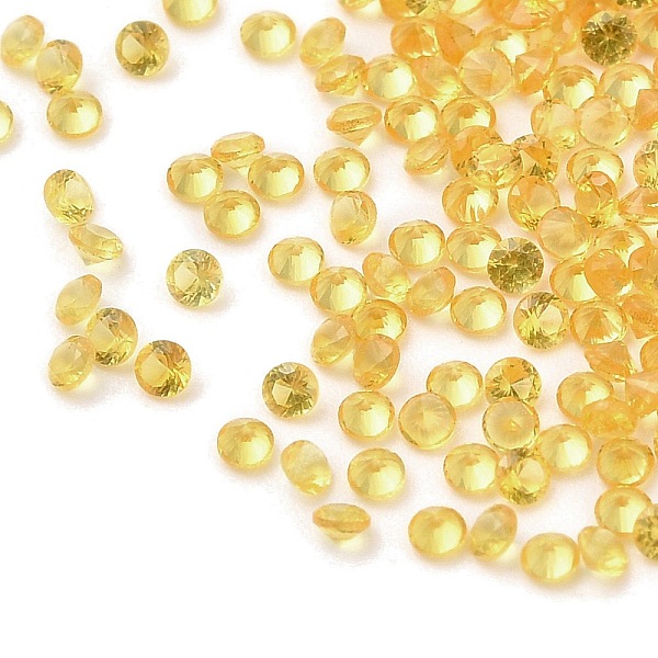 

PandaHall Cubic Zirconia Cabochons, Faceted Diamond, Gold, 1x1mm Cubic Zirconia Diamond Gold