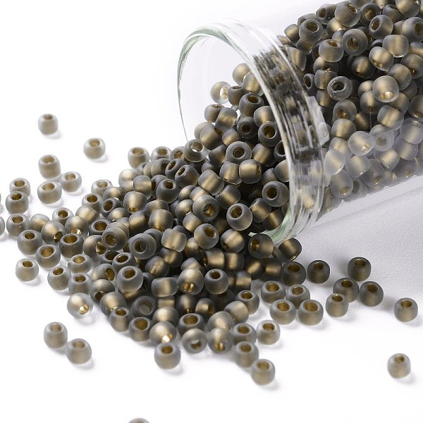 

PandaHall TOHO Round Seed Beads, Japanese Seed Beads, (999FM) Bronze Lined Black Diamond Rainbow Matte, 8/0, 3mm, Hole: 1mm, about..., Gray