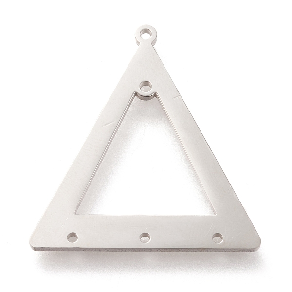 

PandaHall 304 Stainless Steel Chandelier Components Links, Polishing, Triangle, Stainless Steel Color, 31.5x29x1mm, Hole: 1.4mm and 1.2mm...