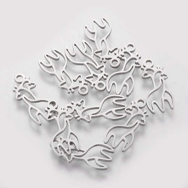 

PandaHall 201 Stainless Steel Pendants, Giraffe, Stainless Steel Color, 17x8x1.1mm, Hole: 1.5mm 201 Stainless Steel Other Animal