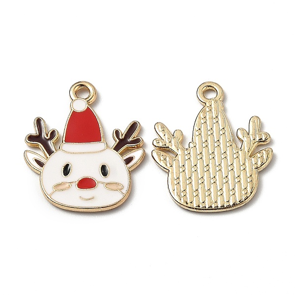 

PandaHall Alloy Enamel Pendants, for Christmas, Elk Christmas Reindeer/Stag, Golden, White, 22.5x18x1.2mm, Hole: 1.8mm Alloy+Enamel Deer...