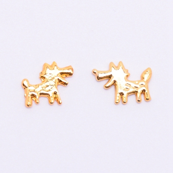 

PandaHall Alloy Cabochons, UV Resin Filling Materilal, Cadmium Free & Lead Free, Dog, Golden, 7x8.5x1mm Alloy Dog